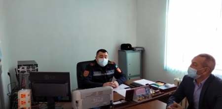 Familiarization with the agenda of the personnel of the fire station No. 5 (B. Sydykov)